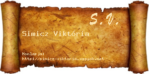 Simicz Viktória névjegykártya